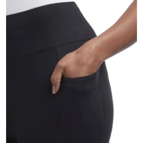 Danskin Women's M Satin Stitch 7/8 Legging Black Salt Side Pocket M0834 - Picture 4 of 11